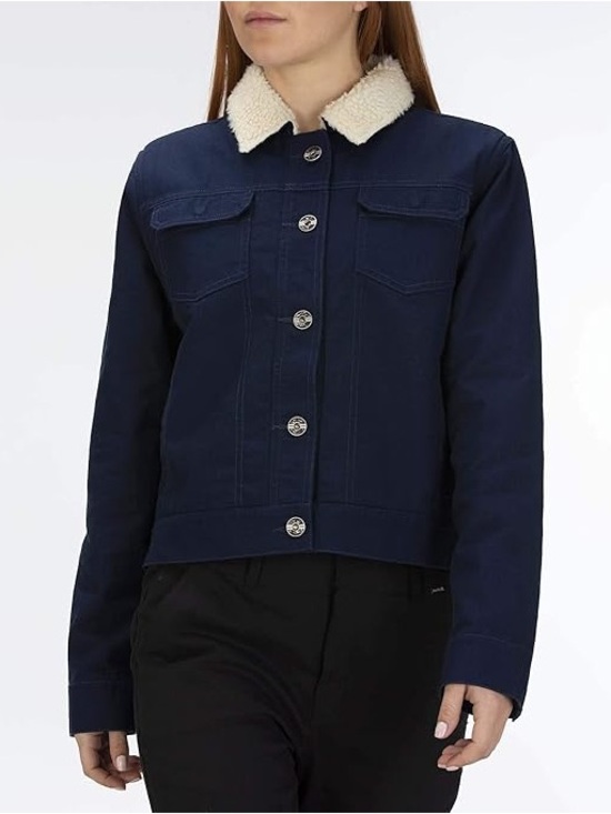 Hurley Jackets & Blazers - Hurley Women’s Trouper Sherpa-Lined Canvas Jacket Obsidian Extra Small XS